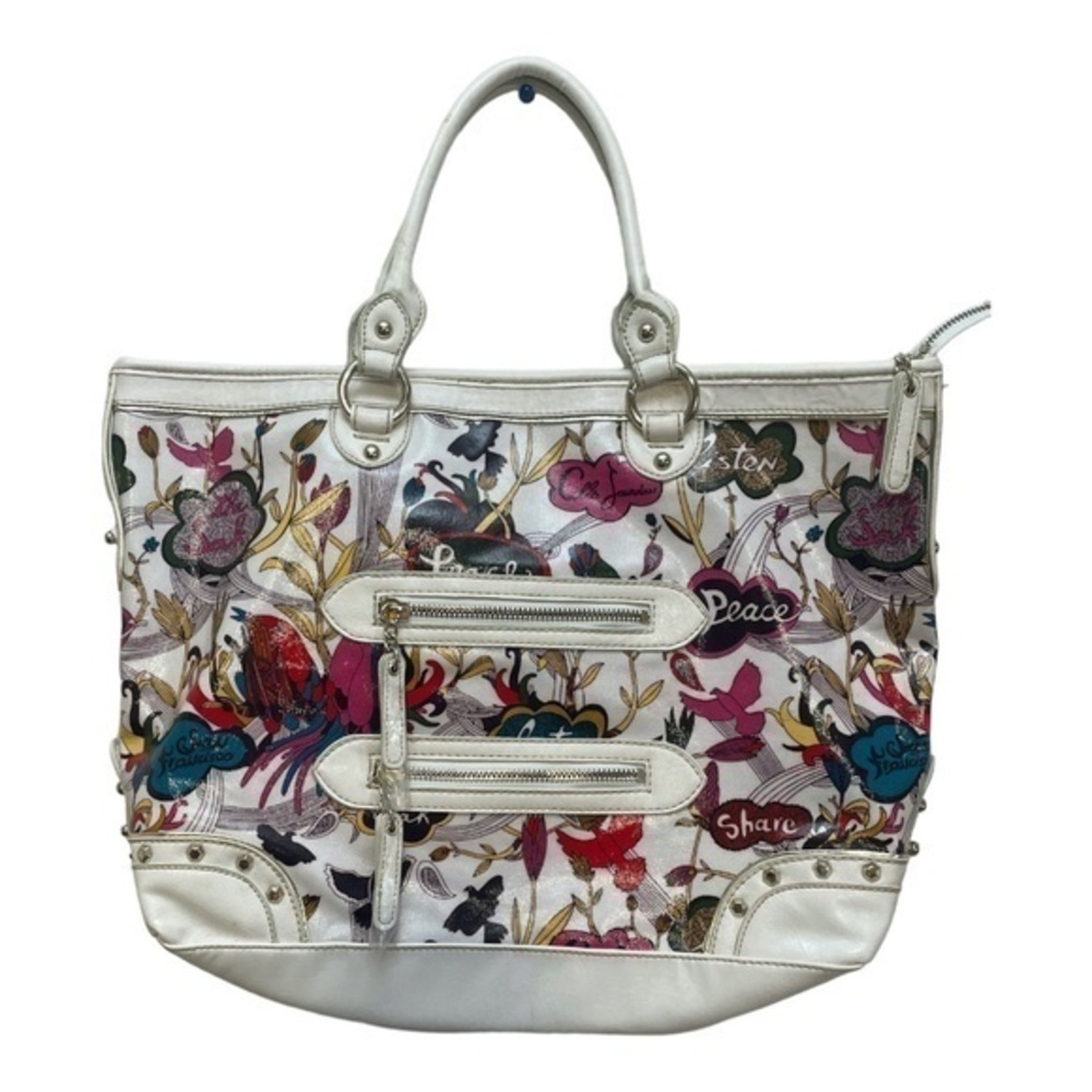THE SAK Multicolor Allover Print Large Shoulder Bag Tote Peace Birds Abstract